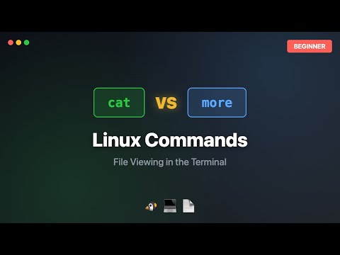Linux Terminal: cat vs more Command | Complete Beginner Tutorial