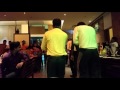 Restaurant Waiter Perorming Dance After Serving Food