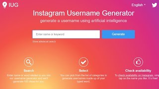 Instagram username generator instagram username ideas for boys girls  Aesthetic username generator
