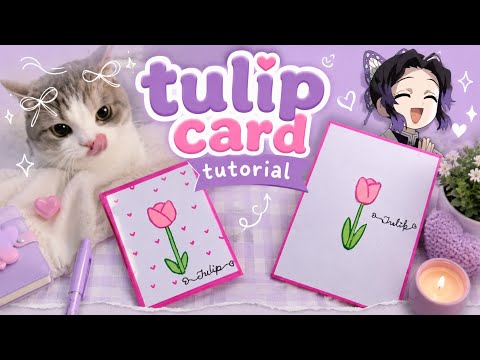 TULIP CARD TUTORIAL ✨🌷 // @Miss_Ria.ৎ // #blackpink #goviral #aestheticedits #art