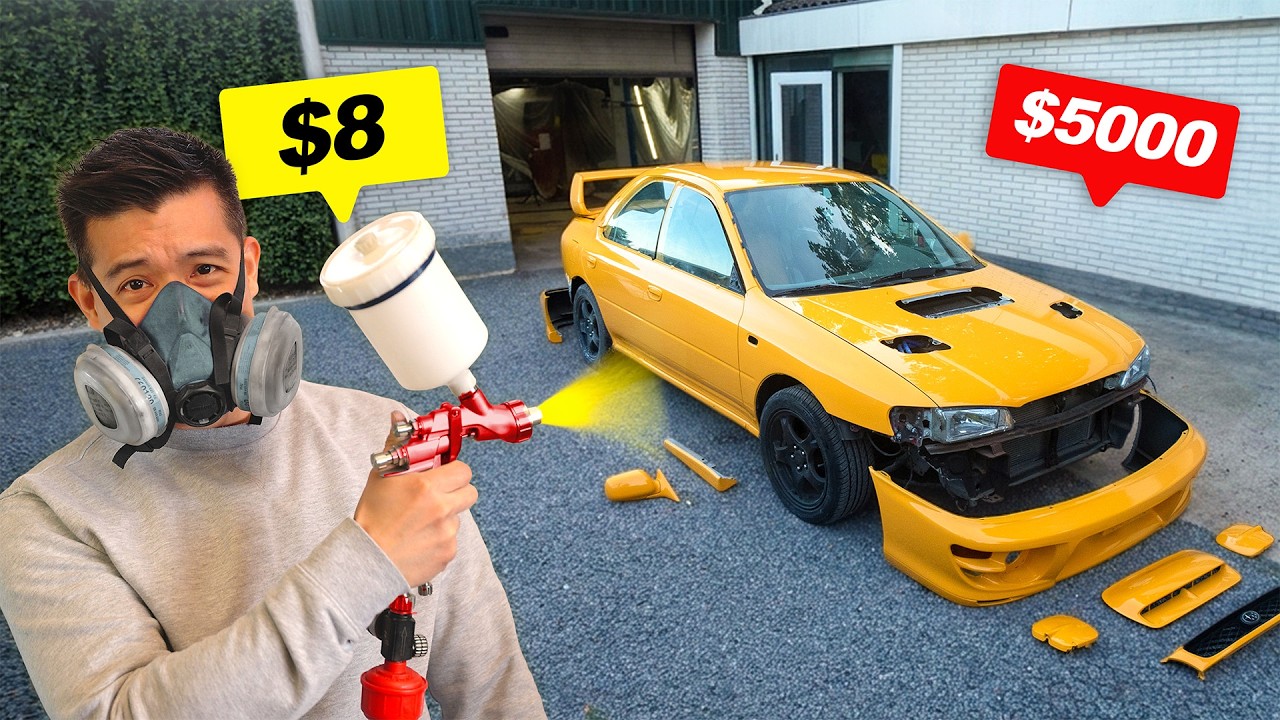 I Painted My Car at Home with an $8 Temu Spray Gun vs $5,000 Pro Job