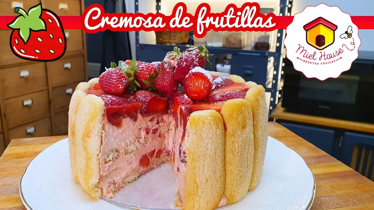TORTA DE FRUTILLAS cremosa sin horno EN MINUTOS