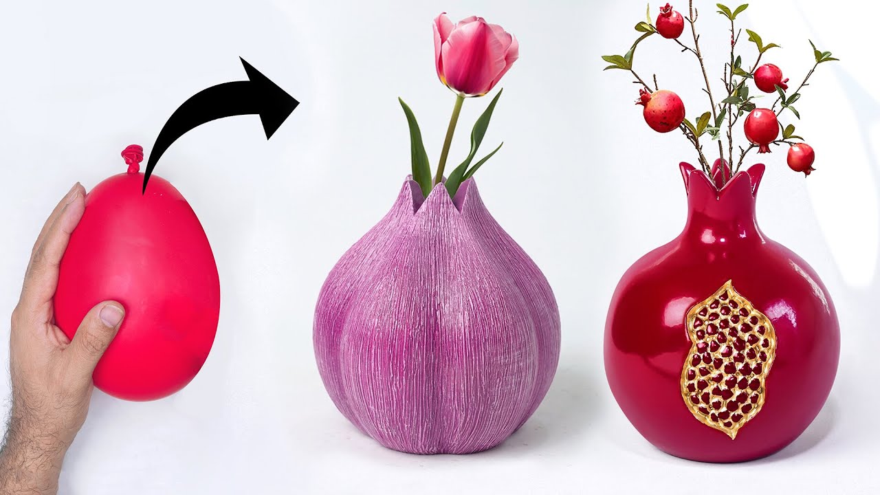 Cement flower vase - Gypsum (POP) flower vase || Cement pot making