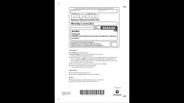 2025 Pearson EDEXCEL A Level Arabic Paper 2 9aa0 02