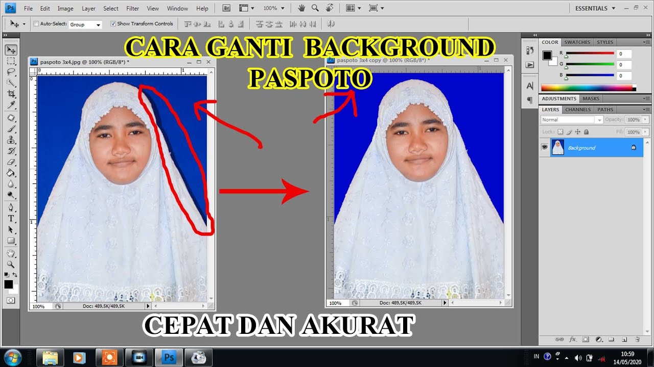 Cara Ganti Background Pasphoto 