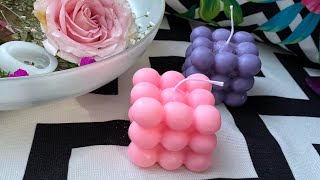 Bubble Mum Yapımı, Evde Renkli, Kokulu Kolay Mum Yapımı | How To Make Bubble Cube Candles ?