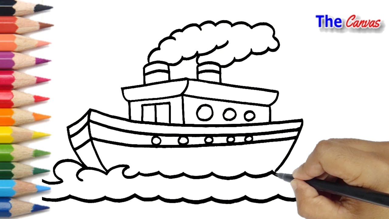 How to draw a ship  Easy drawings  YouTube