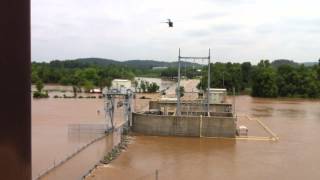 Murray Lock / NLR Electric / Big Dam Bridge, AR Flood June 3, 2015 Helicopter