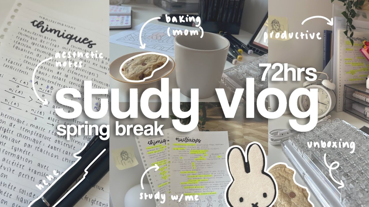 🍪🎧 72hrs STUDY VLOG | productive, aesthetic notes, study tips, bake w/me, unboxing ft.KiiBOOM
