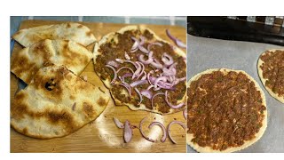 طريقة عمل اللحمه بالعجين علي الطريقه التركيه او صفيحة اللحمه (lahmacun)