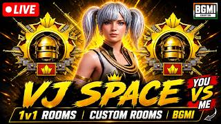 🔴 Bgmi 4.5 Live 🔥 1v1 Rooms + Custom Rooms | You Vs Me 😈 | Telugu | #vjspace | #bgmilive