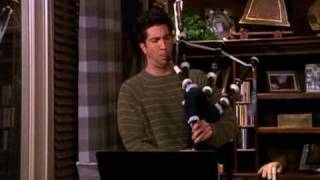 Ross playing the bagpipes - UNCUT - Friends s07e15