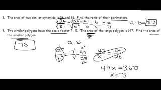 2) Volume and area of similar solids