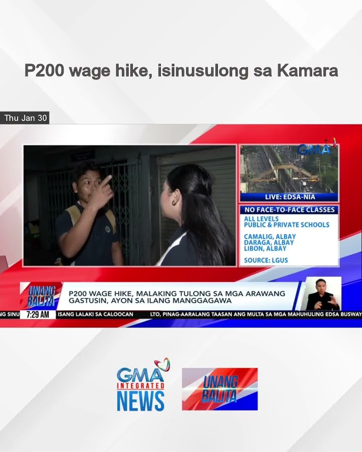 P200 wage hike, isinusulong sa Kamara | Unang Balita