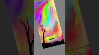 Digital Colour Sky Drawing On Colour Star