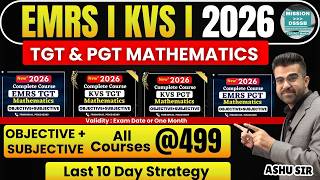 Big Offer! 🎉 EMRS & KVS TGT/PGT Maths All Courses @499 | Last 10 Day Strategy | Ashu Sir