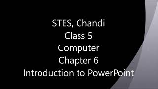 Introduction to PowerPoint - Class 5 Computer Chapter 6