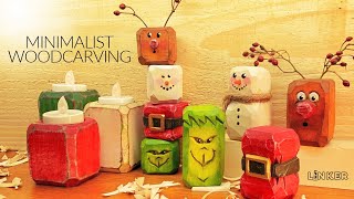 Easy Carve Blocks for Christmas -Simple Woodcarving Anyone Can Do