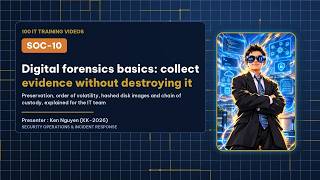 🔎 [IT Training 80/100] SOC-10 | Digital Forensics Basics: Collect Evidence Without Destroying It
