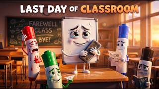 “Last Day of Whiteboard 💔 Emotional Story of Markers | Pixar Style Animation”