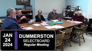 Dummerston Selectboard: Dummerston SB Mtg 1/24/24