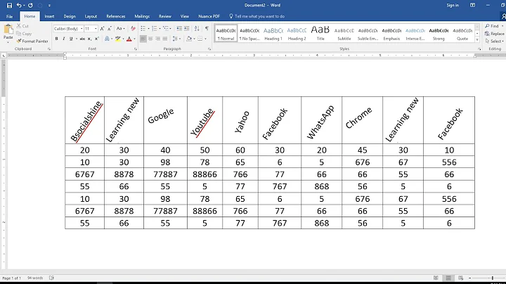 How to Rotate Text Direction 45/60 Degree in MS Word Table & Page