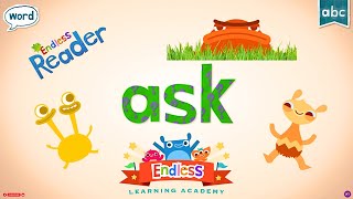Meet The Word Ask With Endless Reader Learn Sight Words Fun Word Learning For Children