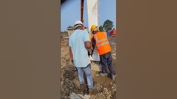 lifting, placing, and connecting steel columns to form a structural framework#viralvideo#shorts#reel