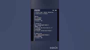 Binary type : bytes, bytearray,memoryview in Python. #pythonprogramming #python #coding #developer