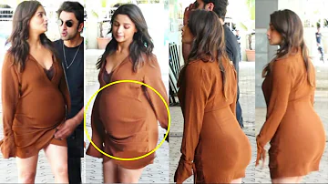 OMG! Alia Bhatt Seen Heavily Pregnant Baby Bump with Hubby Ranbir Kapoor