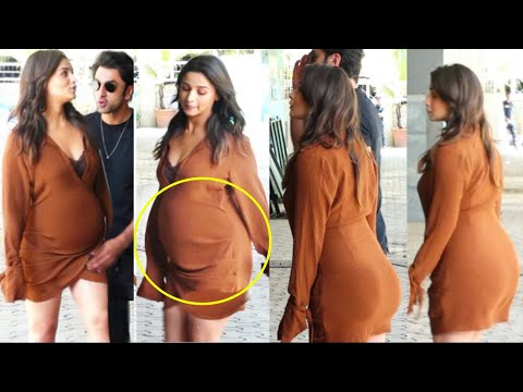 OMG! Alia Bhatt Seen Heavily Pregnant Baby Bump with Hubby Ranbir Kapoor