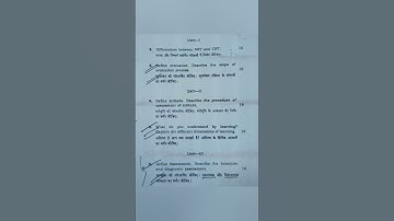 #Assessment of learning(#cc-9) (previous year question paper 2020.#B.ed 2nd year. )