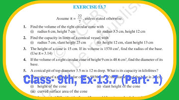 Ex- 13.7|Part 1 #class9 #class9maths #ncert #maths #ncertsolutions #part1 #surfaceareaandvolume