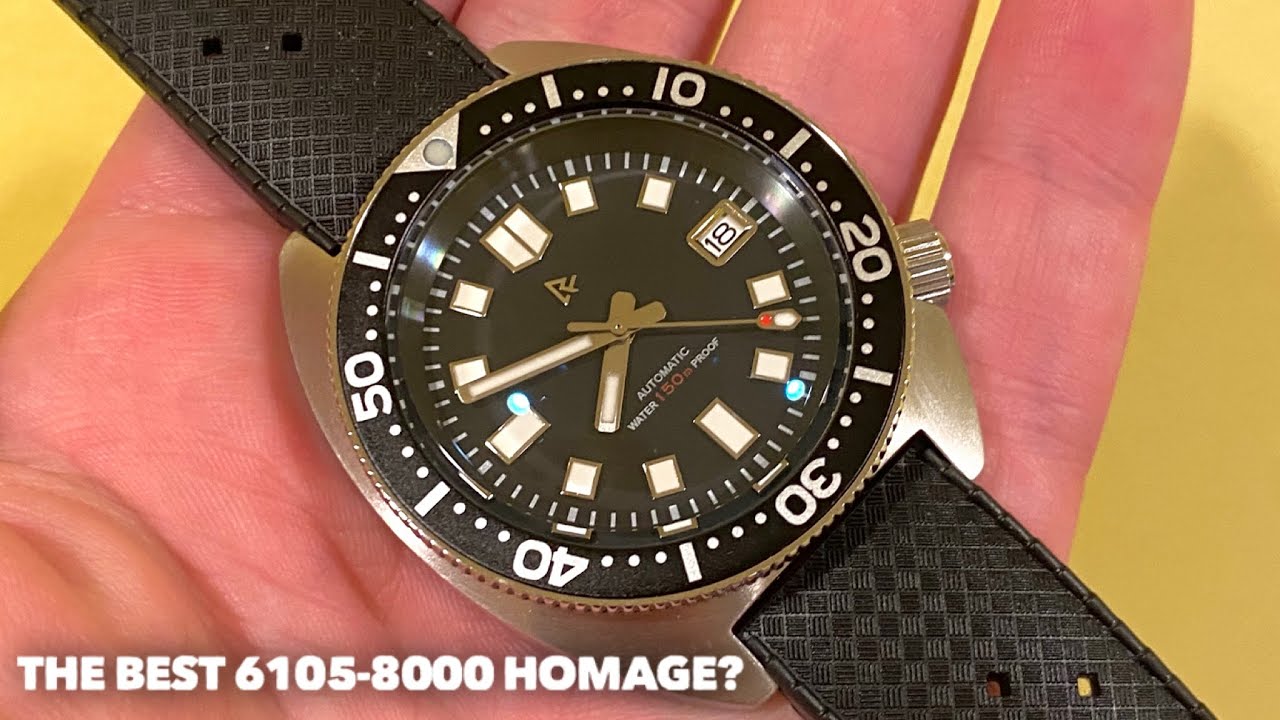 WR Watches - Seiko 6105-8000 Homage Watch Review - Its Grrrreat! - YouTube