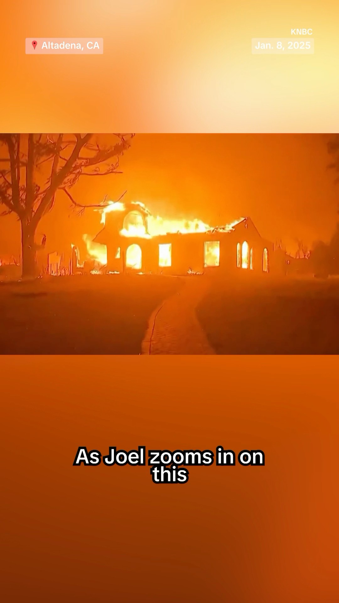 KNBC camera captures Eaton Fire engulfing homes outside of Los Angeles.