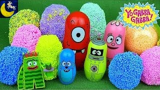 Yo Gabba Gabba Squishy Surprise Toys Video! Stretchy Playfoam Fun with Muno Brobee Blind Eggs Toys
