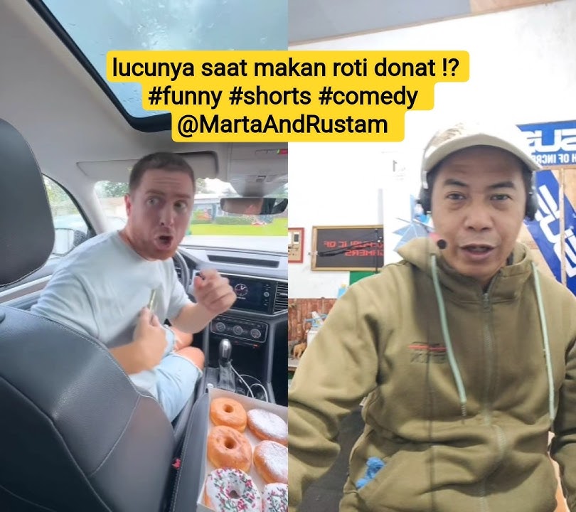 the funny thing about eating donuts ⁉️ #funny #shorts #comedy ‎ @MartaAndRustam