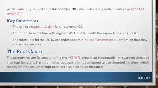 Solving the -EINVAL Error When Requesting GPIO Interrupts from I2C IO Expanders in Linux