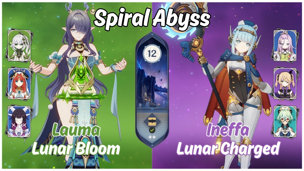 Lauma Lunar Bloom & Ineffa Lunar Charged | Spiral Abyss | Genshin Impact 6.3