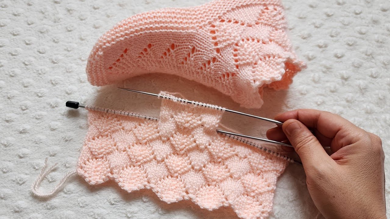 Очень красивая схема бесшовного вязания пинеток двумя спицами.