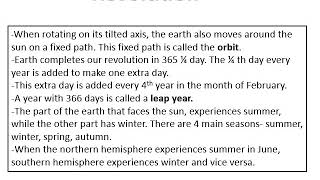 Vidyananda School | Movements of the Earth & their effects | Social Studies | Grade-5