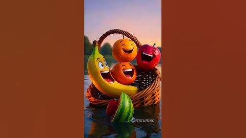 Magical Floating Picnic 🍓✨ | AI Fruits Come Alive in a Golden Lake | Grok AI 4K Animation |RRSRUMAN