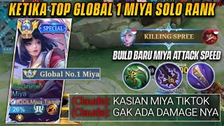 LAGI SOLO RANK PAKAI BUILD TERBARU MIYA 2024 MALAH KETEMU TIM DARK SISTEM | TOP GLOBAL 1 MIYA - MLBB