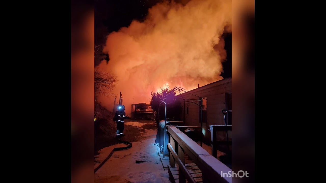 Factoryville Fire Co. Engine 9 responding to a fully involved house fire at Lake Sheridan.