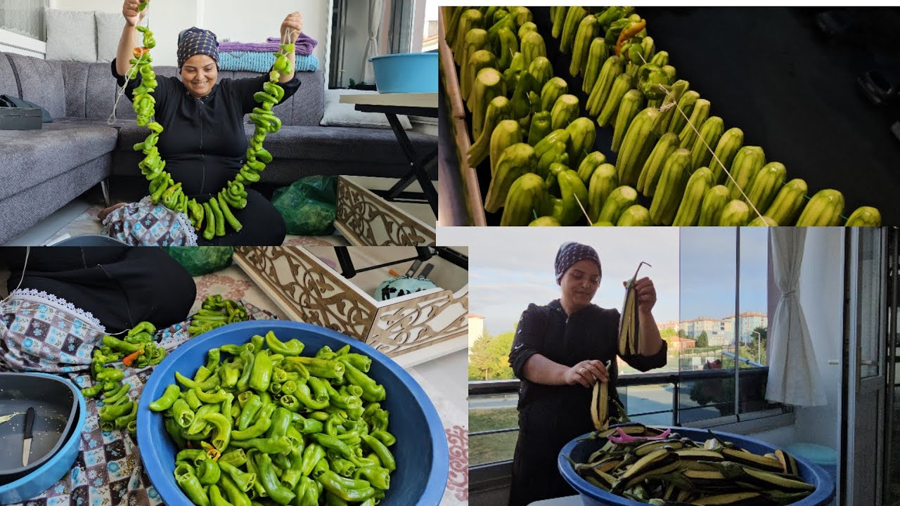 Kışlık hazırlığımız kurutmalık yapıyoruz 