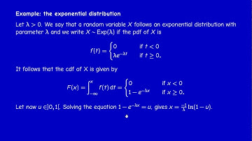 Math414 - Stochastic Processes - Section 0.3.2 - The inverse transformation method