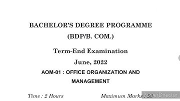 AOM 1 Important Questions | AOM 1 Previous year Question Paper | AOM 1 Sample Paper | AOM 1 Exam