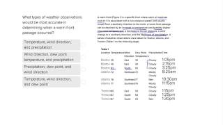 ACT Science Data Interpretation Question- Observing a Warm Front