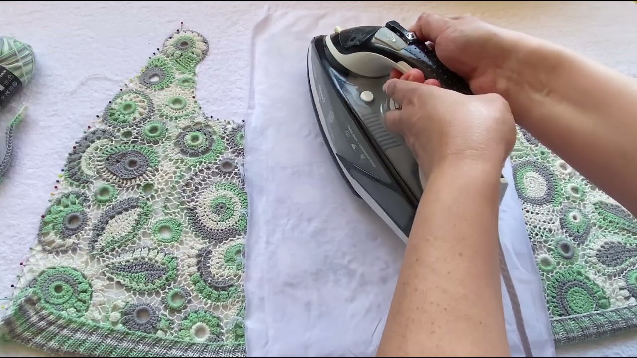 Влажно-тепловая обработка деталей ирландского кружева 