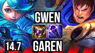 GWEN vs GAREN (TOP) | 7 solo kills, 1100+ games | BR Master | 14.7